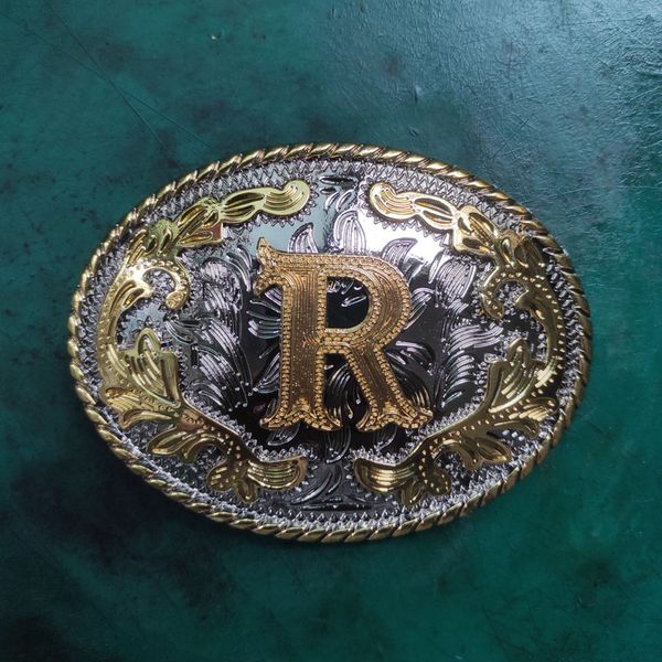 1 pcs western silver golden r english letter cowgirl belt buckle suitable 4cm width belt birthday gift, Slivery;black
1 pcs western silver golden r english letter cowgirl belt buckle suitable 4cm width belt birthday gift, Slivery;black
