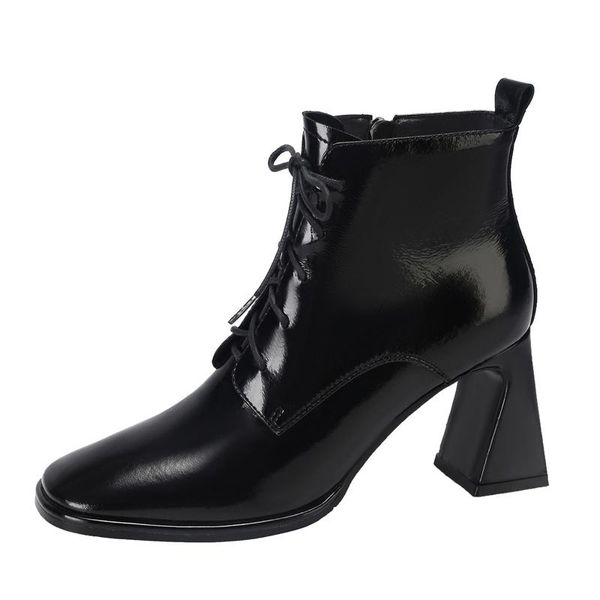genuine leather thick high heels ankle boots women shoes woman lace up office ladies dress boots women winter square toe, Black
genuine leather thick high heels ankle boots women shoes woman lace up office ladies dress boots women winter square toe, Black