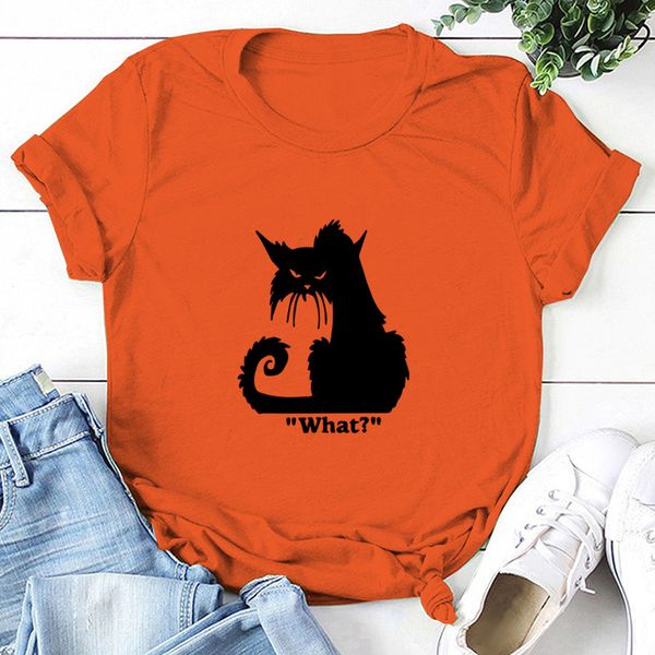 personalized funny cartoon t female fashion cat what letter cotton printed t-shirt, White
personalized funny cartoon t female fashion cat what letter cotton printed t-shirt, White
