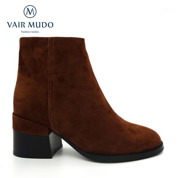 boots vair mudo ankle autumn winter elegant thick heels fashion for women genuine leather zipper dx681, Black
boots vair mudo ankle autumn winter elegant thick heels fashion for women genuine leather zipper dx681, Black