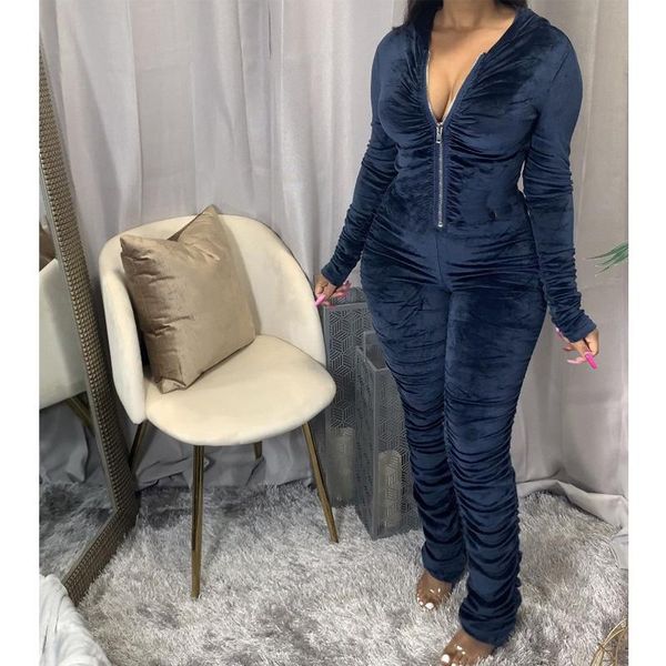 women long sleeve zipper front velvet jumpsuit romper 2020 autumn winter casual hooded bodycon pleated jumpsuit, Black;white
women long sleeve zipper front velvet jumpsuit romper 2020 autumn winter casual hooded bodycon pleated jumpsuit, Black;white