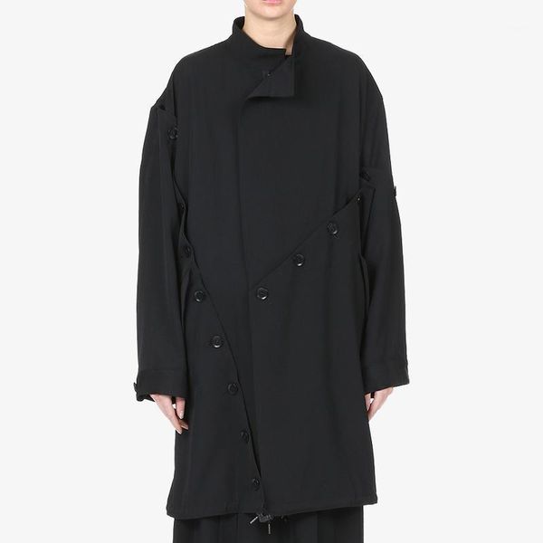 s-6xl2020 autumn/winter multi-button medium length black trench coat loose shoulder coat for both men and women1, Tan;black
s-6xl2020 autumn/winter multi-button medium length black trench coat loose shoulder coat for both men and women1, Tan;black