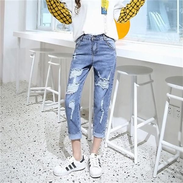 women's 2020 new spring / summer harlan jeans high-rise straight ripped ankle-length pants light color1, Blue
women's 2020 new spring / summer harlan jeans high-rise straight ripped ankle-length pants light color1, Blue