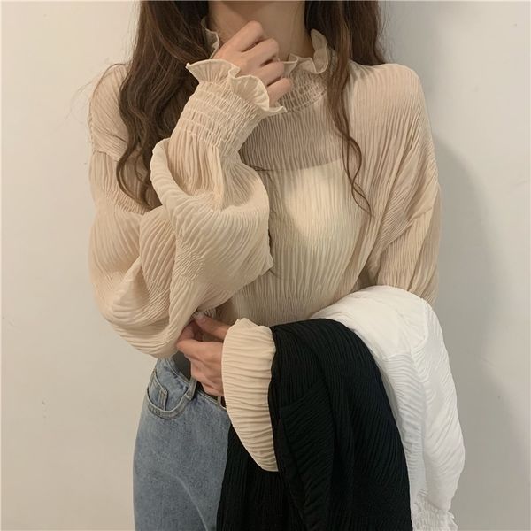 women solid long sleeve chiffon female casual vintage butterfly sleeve shirts ladies korean ruffled blouses blusas mujer y200828, White
women solid long sleeve chiffon female casual vintage butterfly sleeve shirts ladies korean ruffled blouses blusas mujer y200828, White