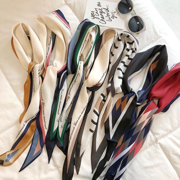 scarves silk scarf women fashion print small neck scarfs office lady hair band foulard hand kerchief female bandana shawl 2021, Blue;gray
scarves silk scarf women fashion print small neck scarfs office lady hair band foulard hand kerchief female bandana shawl 2021, Blue;gray