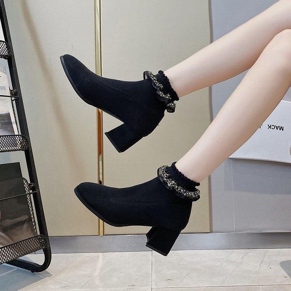 fashion tube short boot shoes woman autumn botas lace elastic socks women boots bud silk ankle boots for women high heels, Black
fashion tube short boot shoes woman autumn botas lace elastic socks women boots bud silk ankle boots for women high heels, Black
