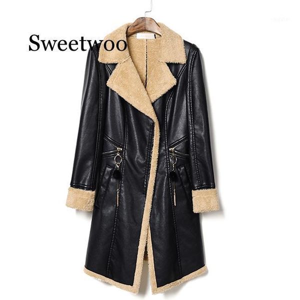 leather women's long coats autumn winter warm slim ladies jackets thin middle-aged leather plus velvet women coats1, Tan;black
leather women's long coats autumn winter warm slim ladies jackets thin middle-aged leather plus velvet women coats1, Tan;black