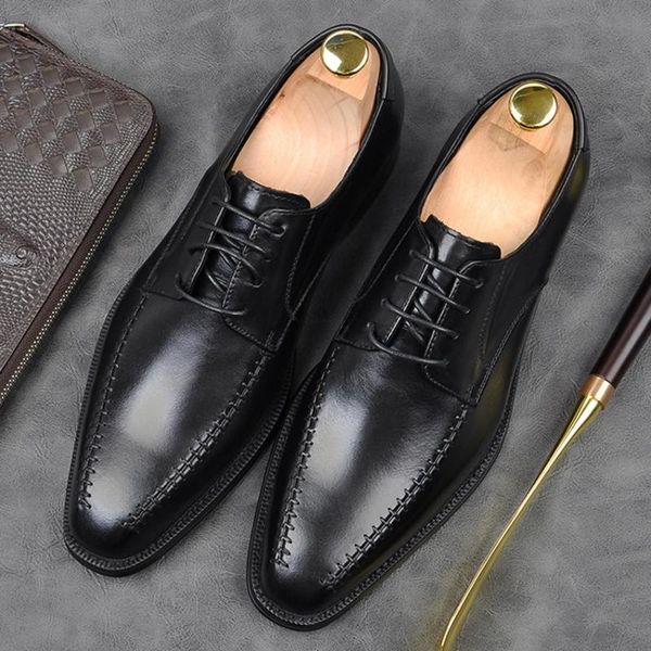 handmade formal dress modern men derby oxfords shoes genuine leather square toe wedding party goodyear flats am172, Black
handmade formal dress modern men derby oxfords shoes genuine leather square toe wedding party goodyear flats am172, Black