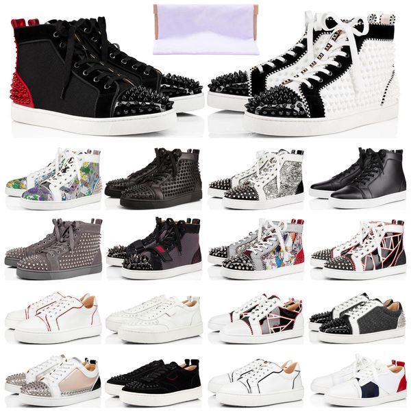 men women red bottoms studded spikes shoes high black white glitter grey leather multicolour suede fashion mens casual shoe sneakers
men women red bottoms studded spikes shoes high black white glitter grey leather multicolour suede fashion mens casual shoe sneakers