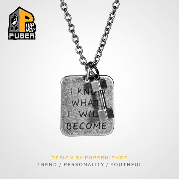 puber fashion fitness dumbbell necklace men and women titanium steel personality lovers simple pendant, Silver
puber fashion fitness dumbbell necklace men and women titanium steel personality lovers simple pendant, Silver