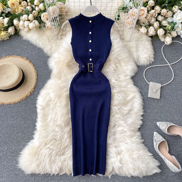 dress women 2020 new breasted lace up waist warping elastic knitting sleeveless hip covering skirt, Black;gray
dress women 2020 new breasted lace up waist warping elastic knitting sleeveless hip covering skirt, Black;gray