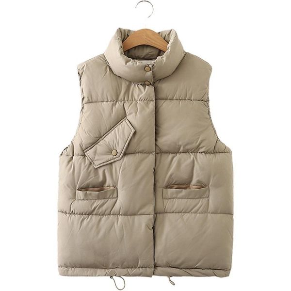 casual solid cotton liner jacket for women 2021 autumn winter outerwear sleeveless single breasted coats thicken veste femme, Black;white
casual solid cotton liner jacket for women 2021 autumn winter outerwear sleeveless single breasted coats thicken veste femme, Black;white
