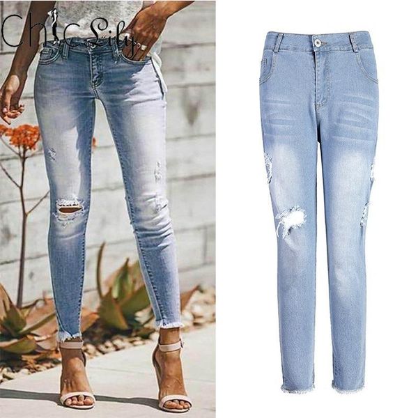 women's jeans chiclilly vintage denim stretch ripped skinny mid waist pants shredded trousers slim washed leggings, Blue
women's jeans chiclilly vintage denim stretch ripped skinny mid waist pants shredded trousers slim washed leggings, Blue