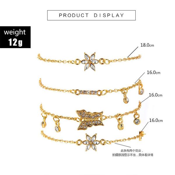 link, chain 4 pcs/set golden butterfly bracelets metal women 2021 fashion animal rhinestone accessories korean jewelry, Black
link, chain 4 pcs/set golden butterfly bracelets metal women 2021 fashion animal rhinestone accessories korean jewelry, Black