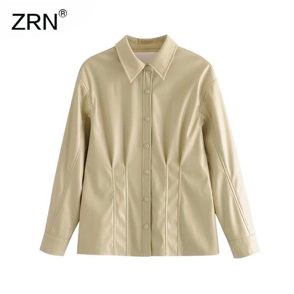 zrn 2020 autumn women fashion vintage faux leather blouse long sleeve lapel hight waist shirt female pu leather blouses, White
zrn 2020 autumn women fashion vintage faux leather blouse long sleeve lapel hight waist shirt female pu leather blouses, White