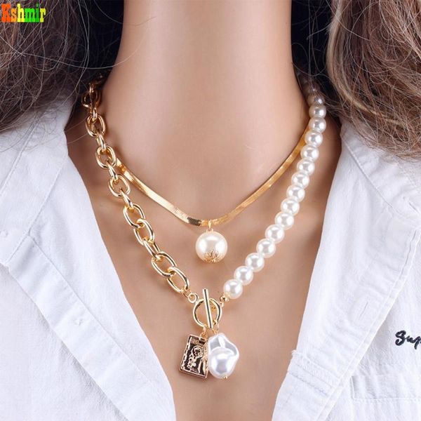 chains kshmir2021 retro baroque pearl necklace decorated with metal statue pendant female two-piece set, Silver
chains kshmir2021 retro baroque pearl necklace decorated with metal statue pendant female two-piece set, Silver
