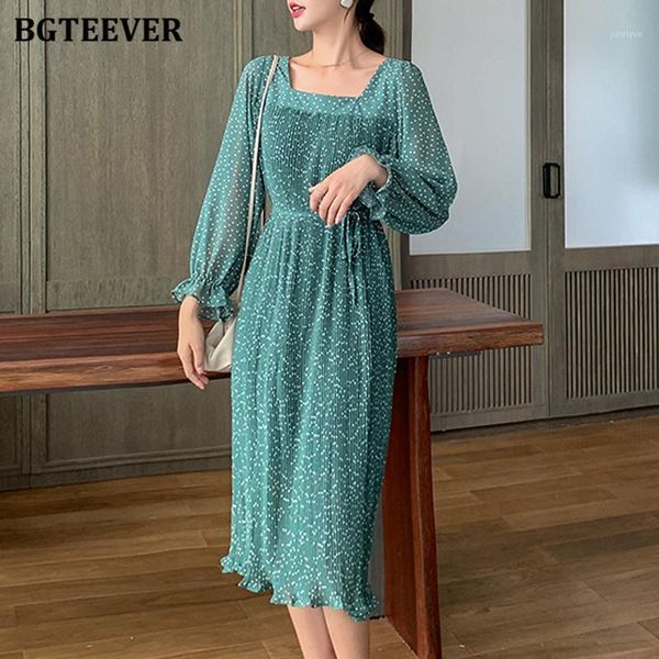 bgteever autumn square collar polka dots print women chiffon dress lace-up long sleeve elegant pleated vestidos femme 20201, Black;gray
bgteever autumn square collar polka dots print women chiffon dress lace-up long sleeve elegant pleated vestidos femme 20201, Black;gray