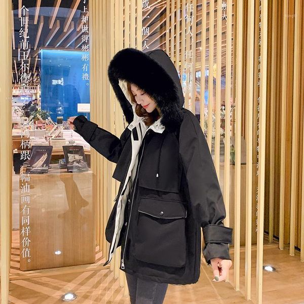women's winter down jacket woman costumes hooded real big fur collar 2020 new thick padded coat female mujer parkas lxr2891, Black
women's winter down jacket woman costumes hooded real big fur collar 2020 new thick padded coat female mujer parkas lxr2891, Black