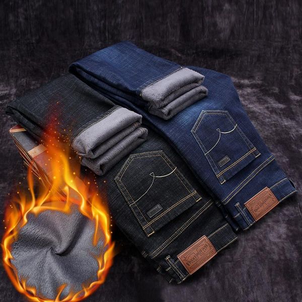 men's jeans winter men warm thick stretch denim fleece jean straight fit trousers male cotton pants mens large size 28-40, Blue
men's jeans winter men warm thick stretch denim fleece jean straight fit trousers male cotton pants mens large size 28-40, Blue