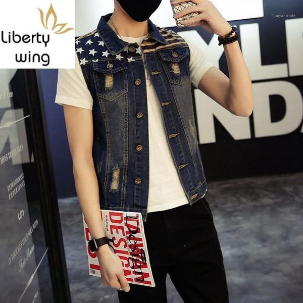 men's vests classic vintage mens jeans sleeveless jackets fashion pattern designs college style ripped cowboy frayed denim vest tanks1, Black;white
men's vests classic vintage mens jeans sleeveless jackets fashion pattern designs college style ripped cowboy frayed denim vest tanks1, Black;white
