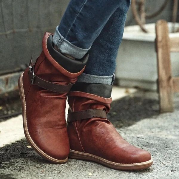 2020 winter women boots flat casual shoes brown leather ankle boots comfortable soft handmade botines mujer botas, Black
2020 winter women boots flat casual shoes brown leather ankle boots comfortable soft handmade botines mujer botas, Black