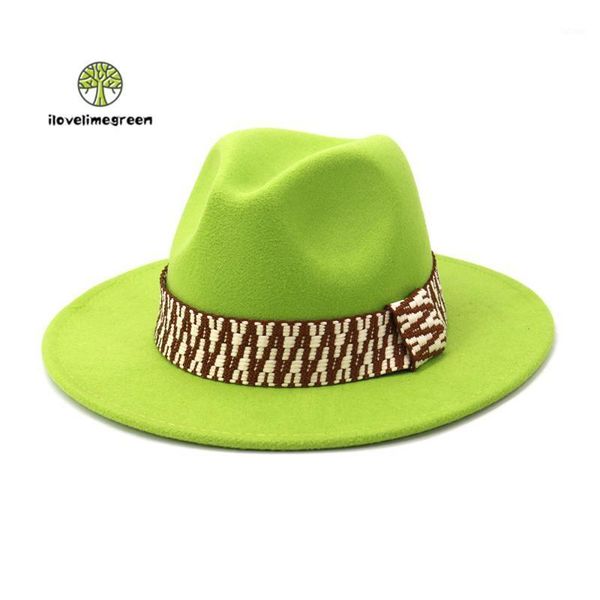 autumn winter british classical men women new jazz panama solid woolen feodra hat flat wide brim green red black pink white hat1, Blue;gray
autumn winter british classical men women new jazz panama solid woolen feodra hat flat wide brim green red black pink white hat1, Blue;gray