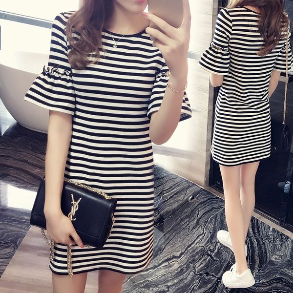 eenuy 2020 summer new casual fvqie slim short sleeve horn skirt mid-length t-shirt sleeve striped t-shirt dressdress dressdress skirt, Black;gray
eenuy 2020 summer new casual fvqie slim short sleeve horn skirt mid-length t-shirt sleeve striped t-shirt dressdress dressdress skirt, Black;gray