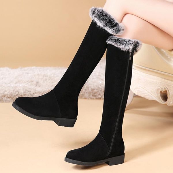 2020 women high boots casual solid color chunky square heel boots autumn winter faux fur warm high boot fall rounded toe shoes, Black
2020 women high boots casual solid color chunky square heel boots autumn winter faux fur warm high boot fall rounded toe shoes, Black