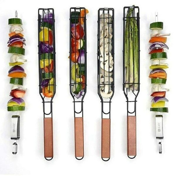 Hot Selling Outdoor Cooking Barbecue Baskets Grill Net BBQ Tools Barbecue Basket Barbecue Clip Grill Baskets