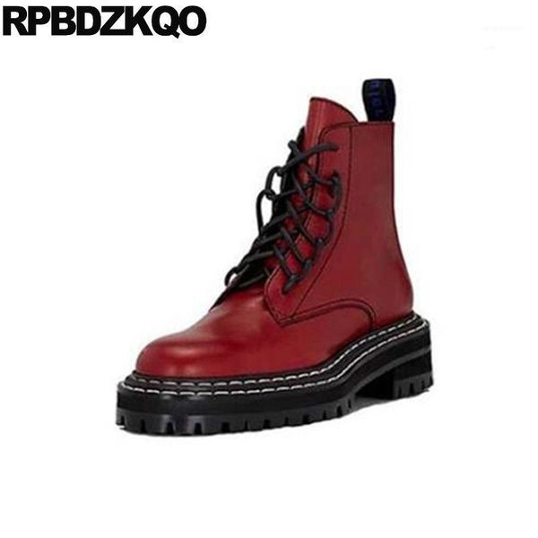 women red genuine leather front lace up casual ankle boots autumn high heel chunky shoes combat 2020 round toe block1, Black
women red genuine leather front lace up casual ankle boots autumn high heel chunky shoes combat 2020 round toe block1, Black