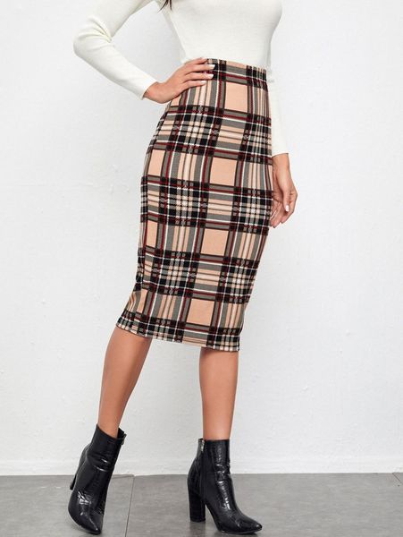 plaid high waist pencil skirt h18f#, Black
plaid high waist pencil skirt h18f#, Black