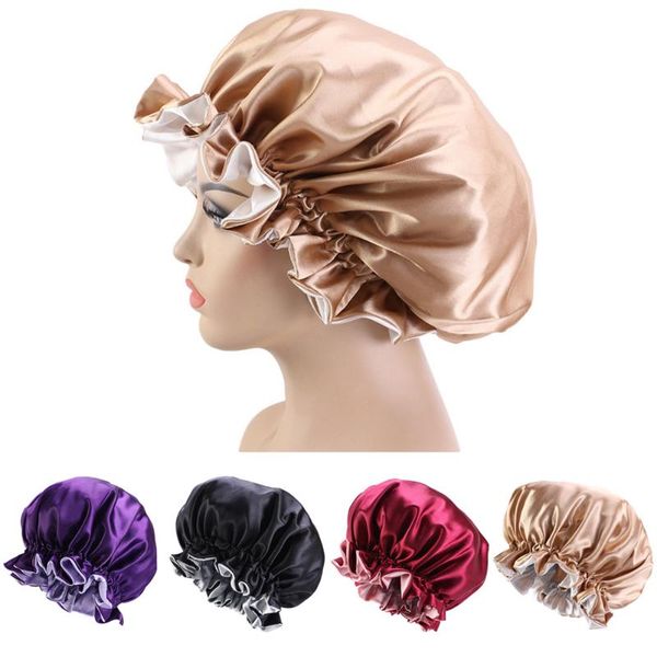 women home l hair bonnet salon elastic band double layer reusable satin solid spa waterproof extra large bathing shower cap
women home l hair bonnet salon elastic band double layer reusable satin solid spa waterproof extra large bathing shower cap
