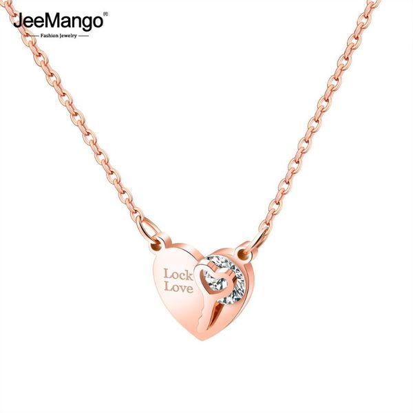 jeemango romantic lock love heart key charm pendant necklaces titanium steel rose gold color chokers necklace for women jn17058, Golden;silver
jeemango romantic lock love heart key charm pendant necklaces titanium steel rose gold color chokers necklace for women jn17058, Golden;silver