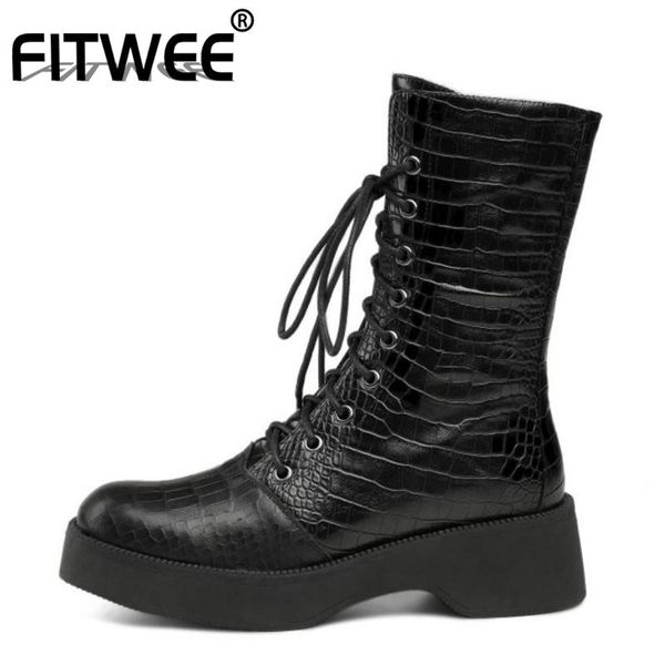 boots fitwee real leather women mid calf zipper round toe cross strap shoes warm fashion payty footwear size 34-40, Black
boots fitwee real leather women mid calf zipper round toe cross strap shoes warm fashion payty footwear size 34-40, Black