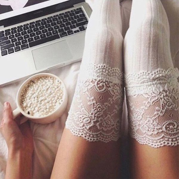 Women White Lace Patchwork High Over The Knee Long Plain Thick Thigh Stretch Adult Warm Cotton Stockings, Red;black
Women White Lace Patchwork High Over The Knee Long Plain Thick Thigh Stretch Adult Warm Cotton Stockings, Red;black