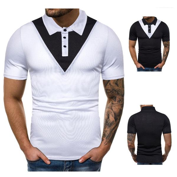 sleeve lapel neck slim fit polos male solid color tees mens colorblock polo shirt summer short, White;black
sleeve lapel neck slim fit polos male solid color tees mens colorblock polo shirt summer short, White;black