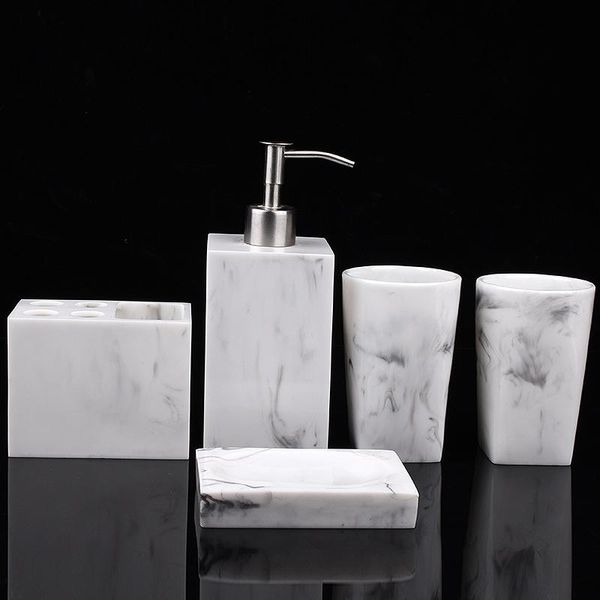 bath accessory set marble texture resin bathroom five-piece european creative wash soap box toothbrush holder lotion bottle tray suppl
bath accessory set marble texture resin bathroom five-piece european creative wash soap box toothbrush holder lotion bottle tray suppl