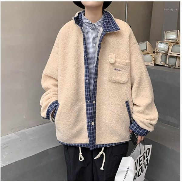 winter thick lamb wool jacket men's parka warm fashion casual short coat men loose korean style plush coat mens clothes m-2xl1, Black
winter thick lamb wool jacket men's parka warm fashion casual short coat men loose korean style plush coat mens clothes m-2xl1, Black
