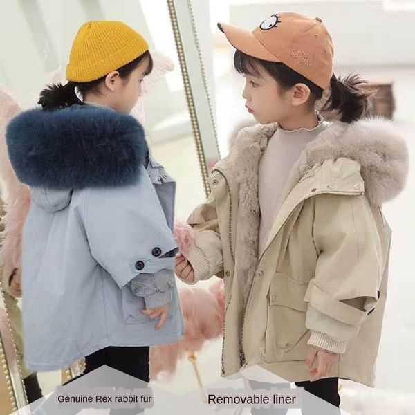 children's parka women's detachable liner rex fur coat coat with fur collar boys 2020 new1, Black
children's parka women's detachable liner rex fur coat coat with fur collar boys 2020 new1, Black