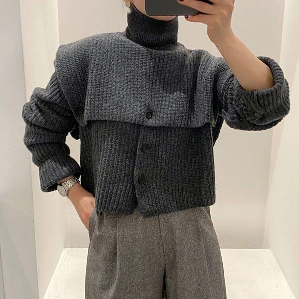 women's sweaters pullover knitting sweater+solid color shawl 2021 winter women casual turtle neck loose soft minimalist long sleeve, White;black
women's sweaters pullover knitting sweater+solid color shawl 2021 winter women casual turtle neck loose soft minimalist long sleeve, White;black
