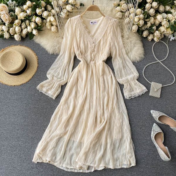 2021 new vintage female singiny lasso the line button puff thin up spring all-match solid long dress 86pa, Black;gray 
2021 new vintage female singiny lasso the line button puff thin up spring all-match solid long dress 86pa, Black;gray