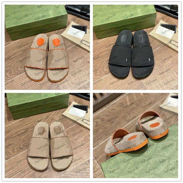 beige orange womens designer canvas slippers mens luxurys two brands web embroidery slide sandals rubber sole, Black
beige orange womens designer canvas slippers mens luxurys two brands web embroidery slide sandals rubber sole, Black
