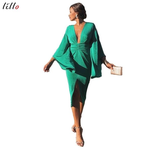 fashion green new deep v slim party dress temperament retro style y200102, White;black
fashion green new deep v slim party dress temperament retro style y200102, White;black