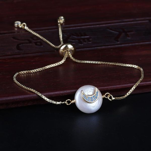 mint lake blue cz pave crescent moon new moon charm natural freshwater pearl bead link bracelet for women wedding birthday gift, Black
mint lake blue cz pave crescent moon new moon charm natural freshwater pearl bead link bracelet for women wedding birthday gift, Black