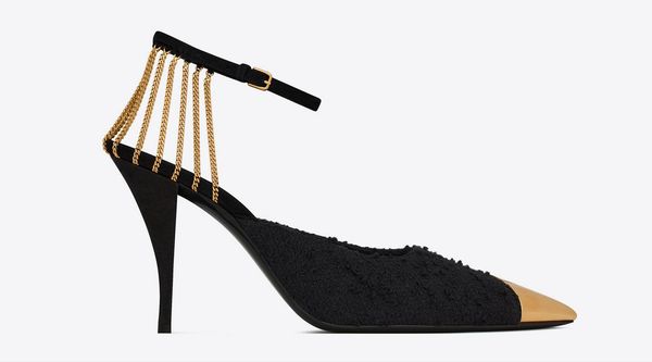 women's sumfashion designer casual shoes sling chain pumps in bouclé tweed lambskin lining 9 cm / 3.5 inches high heels summer mule 35-, Black
women's sumfashion designer casual shoes sling chain pumps in bouclé tweed lambskin lining 9 cm / 3.5 inches high heels summer mule 35-, Black