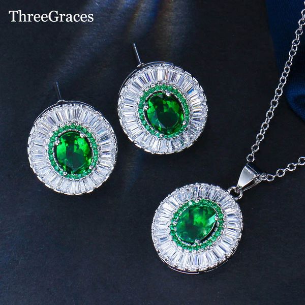 threegraces cz jewelry gift luxury oval cut cubic zirconia green crystal women fashionnecklace and earrings sets js150, Silver
threegraces cz jewelry gift luxury oval cut cubic zirconia green crystal women fashionnecklace and earrings sets js150, Silver