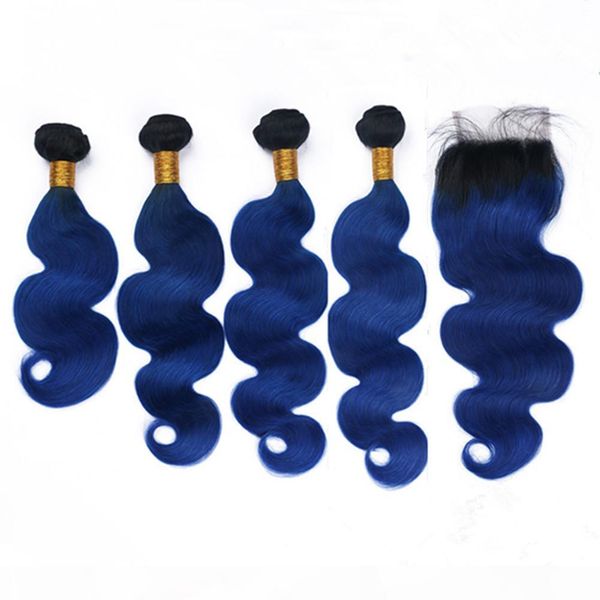 ombre dark blue indian virgin human hair 4bundles body wave and closure 5pcs lot #1b blue ombre 4x4 front lace closure with weaves, Black;brown
ombre dark blue indian virgin human hair 4bundles body wave and closure 5pcs lot #1b blue ombre 4x4 front lace closure with weaves, Black;brown