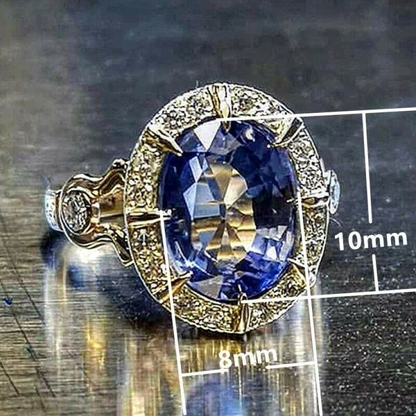 14k gold natural sapphire ring for women men anillos de bizuteria gemstone birthstone jewelry bague diamant 14k gold ring box 201112, Slivery;golden