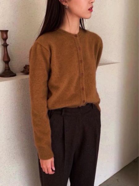 women's knits & tees women sweater 2021 autumn and winter wool cashmere blend base cardigan multicolor, White
women's knits & tees women sweater 2021 autumn and winter wool cashmere blend base cardigan multicolor, White