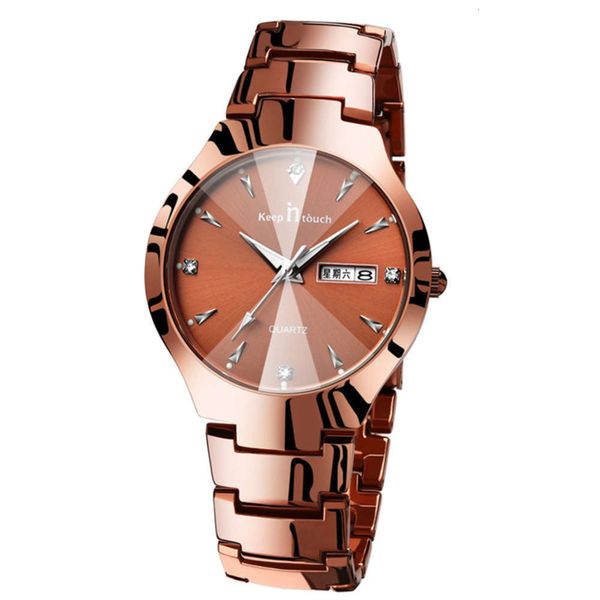 multifunctional lovers watch waterproof fashion versatile watch steel belt men's quartz watch, Slivery;brown
multifunctional lovers watch waterproof fashion versatile watch steel belt men's quartz watch, Slivery;brown
